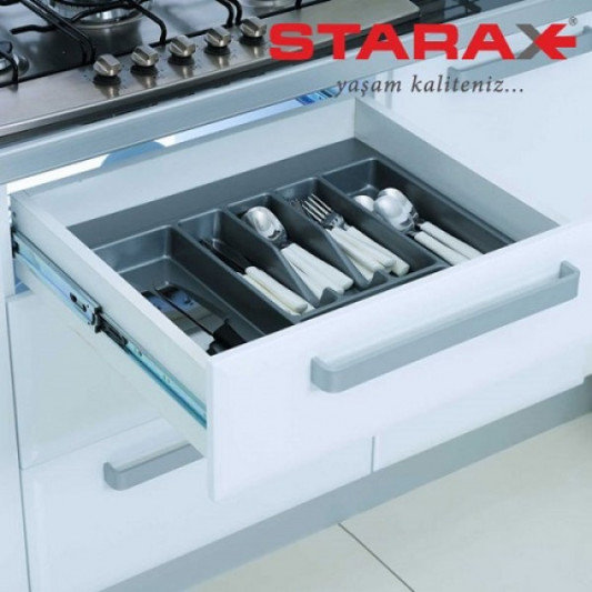 Лоток для столовых приборов 440×490 Starax серый S-2285-G - 1