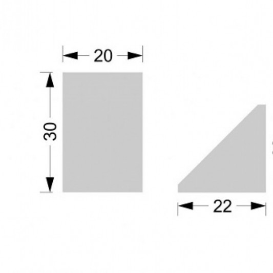 Планка на стик стільниці кутова 600×28 L-образна R-13 - 1