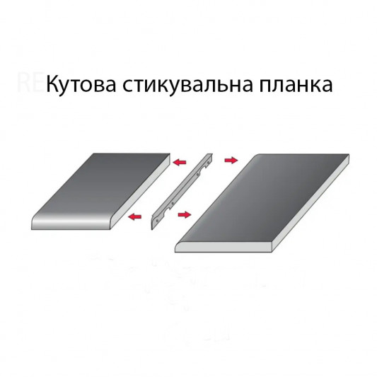 Планка на стик стільниці кутова 600×28 L-образна R-13 - 3