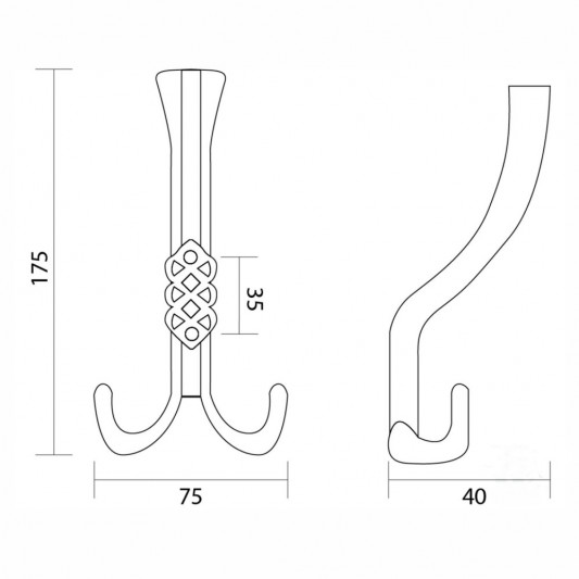 Крючок W 112 бронза античная - 2