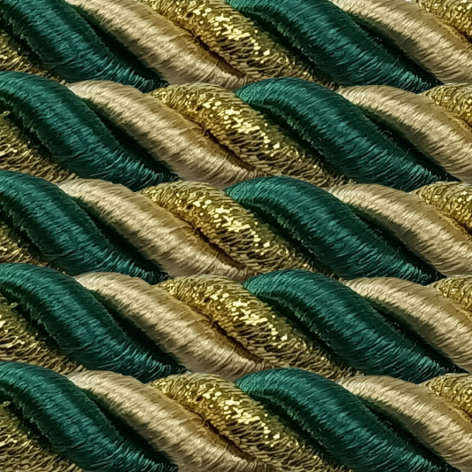 Кант вшивний 50 м зелений з золотом - 1
