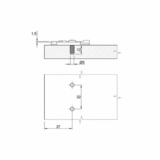 Монтажная планка Sensys/Intermat, D=1,5 c эксцентриком и евровинтами - 2