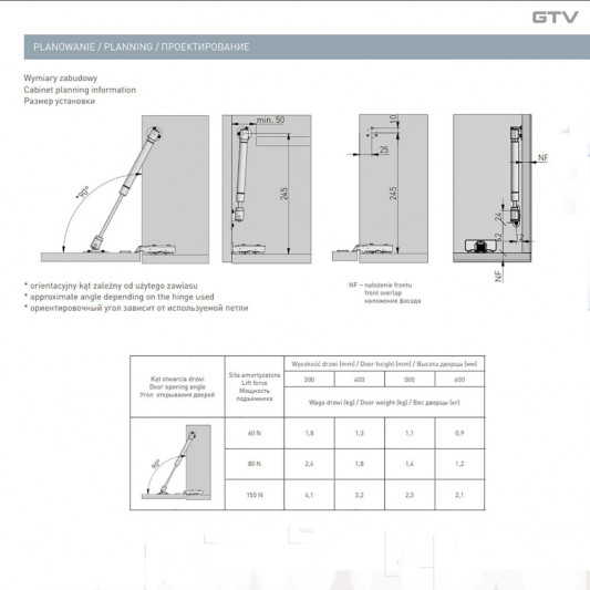 Амортизатор газовий GTV 60N нижній сірий - 2
