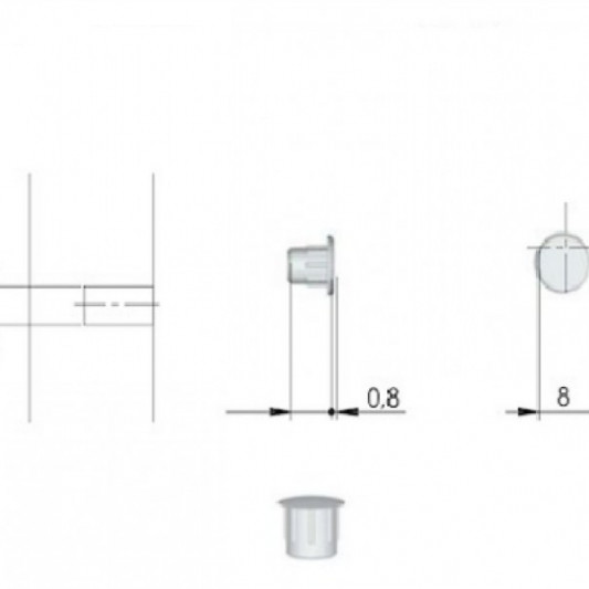 Заглушка отвору d=5 чорна, 100 шт IF - 2