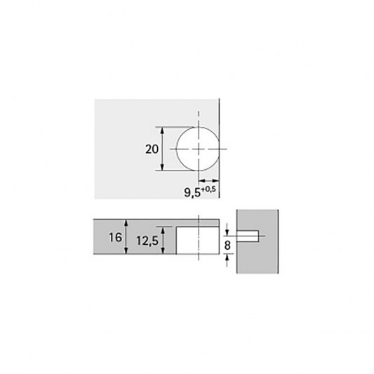 Стяжка с бортиком VB 35M/16 Hettich бук - 2