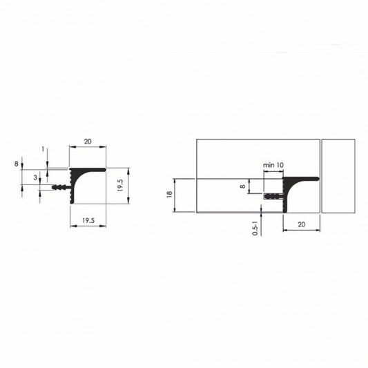 Профиль ФБР в верхний модуль черный 5,95 м - 1