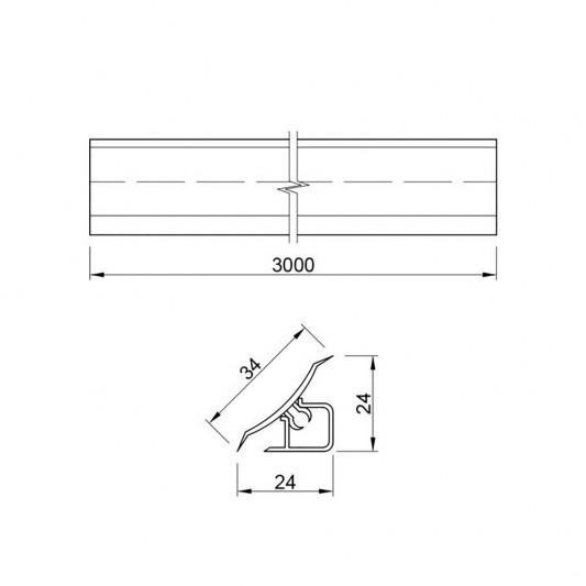 Плінтус Korner LB15 дуб Сонома 6015 3000 - 1