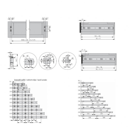 Направляющая телескопическая GTV 250×45 GX - 5