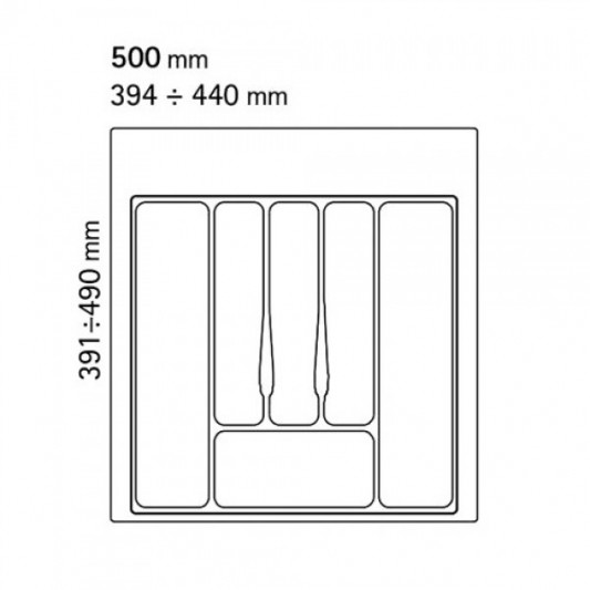 Лоток для столових приладів 440×490 Volpato білий - 1