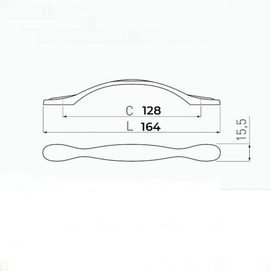 Ручка GTV ROYAL 5 128 белый-золото - 1
