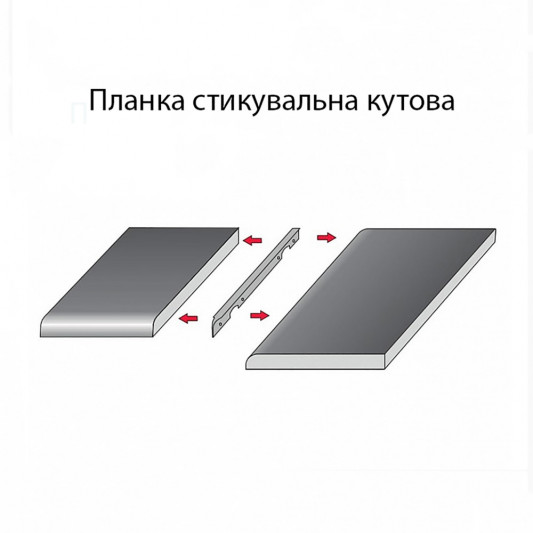 Планка на стик стільниці кутова 600×38 R-06 чорна - 3