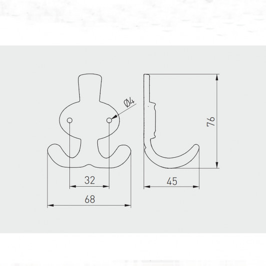 Крючок GTV CORUNA маленький черный матовый - 2