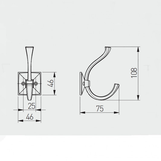 Вішак GTV MADRYT антична латунь - 2