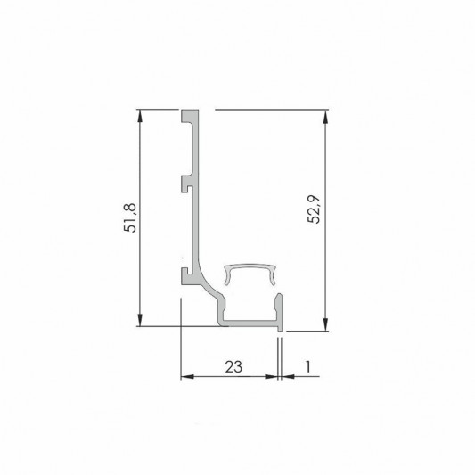 Профиль ФБР L LED черный 5,95 м - 1