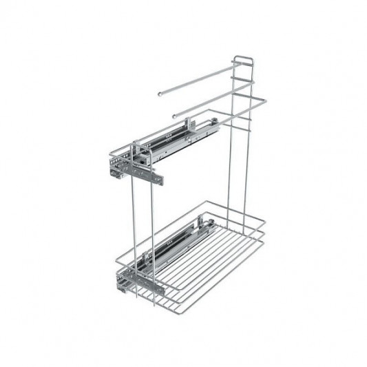 Карго Starax 150 1 полка част. выдвиж. на тандемах Blum с держателем полотенец хром левое S-2521 L - 0