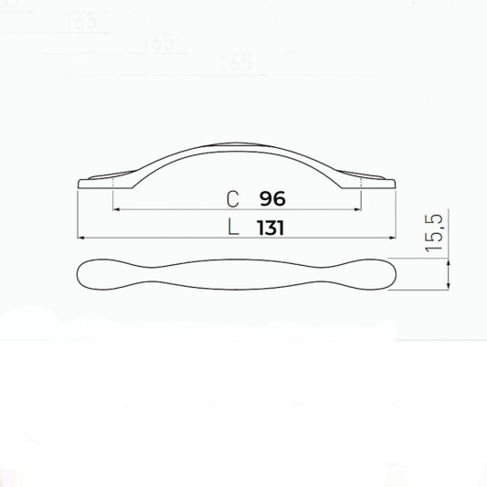 Ручка GTV ROYAL 5 96 білий-золото - 1