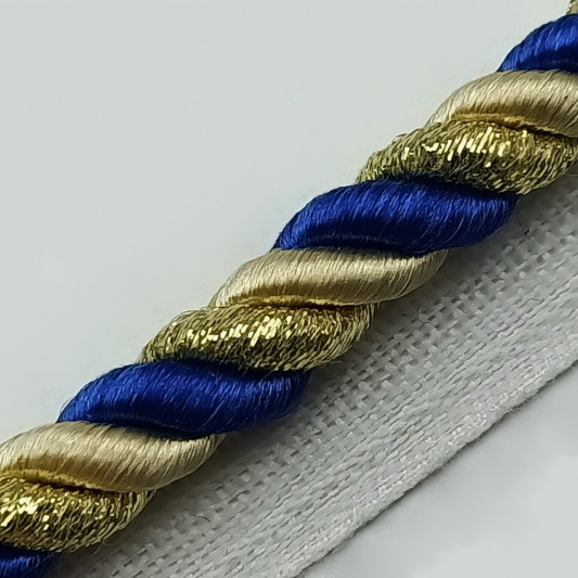 Кант вшивний 50 м синій з золотом - 0