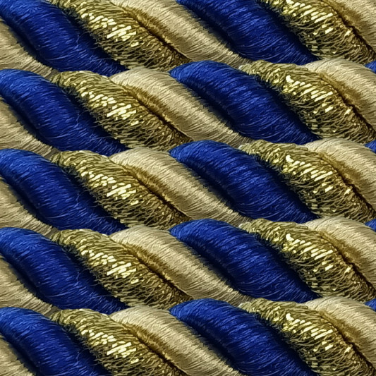 Кант вшивной 50 м синий с золотом - 1