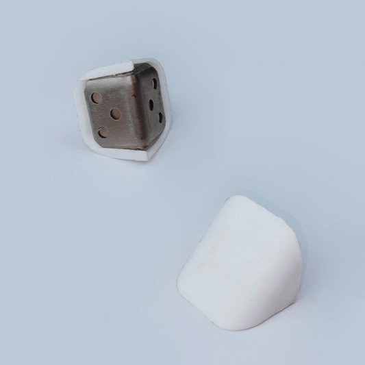 Уголок металический с пластиковой накладкой двойной белый - 0