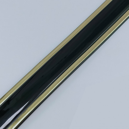 Молдингова стрічка самоклеюча 42 мм (25 м) чорна з золотом № 002 - 0