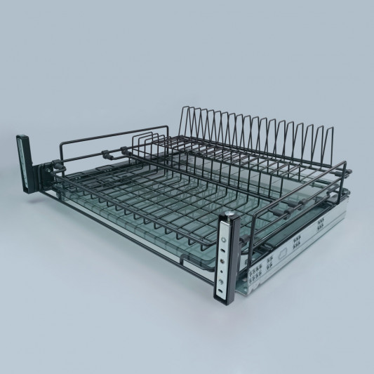 Сушка для посуду Starax висувна на тандемах Blum 560-580*520*185, 60см антрацит S-2031-A - 0