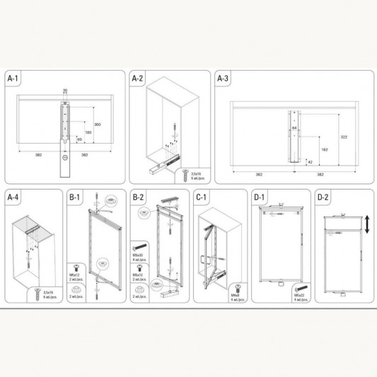 Полиця для взуття поворотна Starax на напрямних, 12 полиць (700x360x1910-2110) антрацит S-6835-A - 5