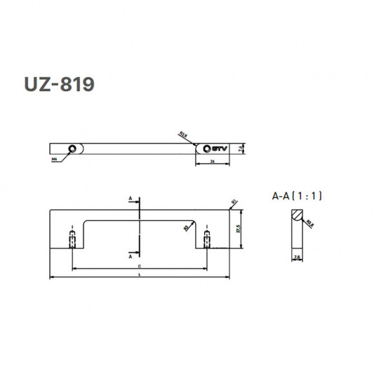 Ручка GTV UZ-819 160 черный хром - 1