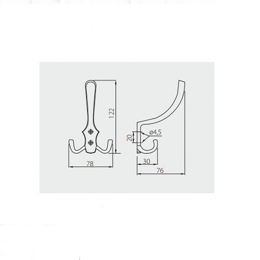 Крючок GTV A0-K24 большой алюминий - 3
