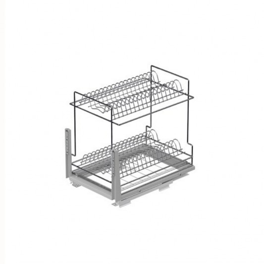 Карго Starax 300 2-х уровневое с сеткой для тарелок нижнего крепления с доводчиком хром S-2110-С - 1