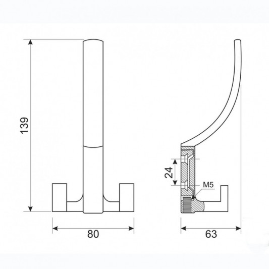 Крючок WL 04 белый - 1