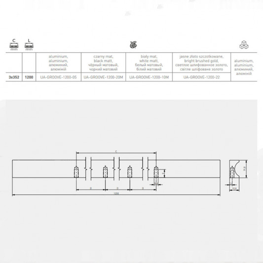 Ручка GTV GROOVE 160 алюміній - 1