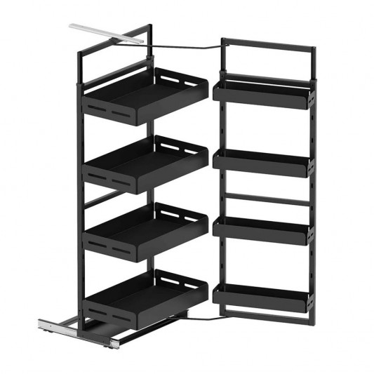 Галерея двойная Starax с полками Classic 380х510х1250-1400, 450мм, антрацит S-1221-UB-A - 1