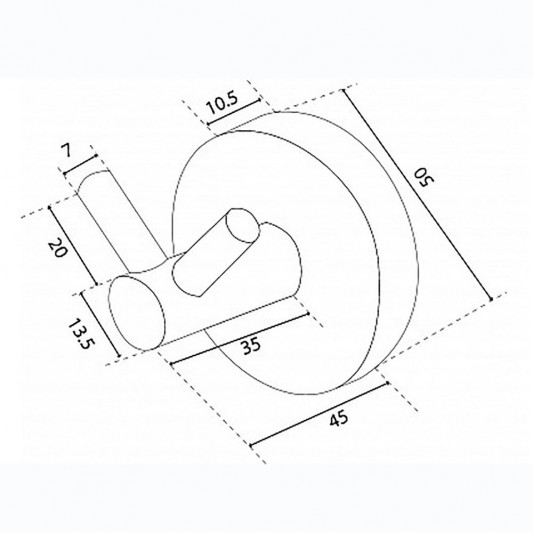 Крючок HK-2 двойной BLK черный - 1