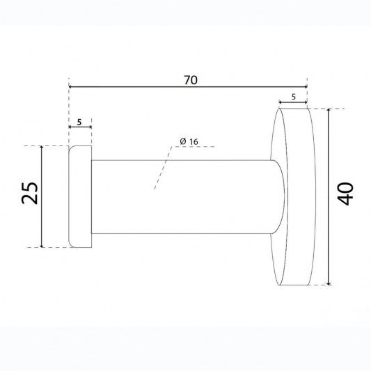 Крючок HK-1 одинарный 16*70 SS сталь - 1