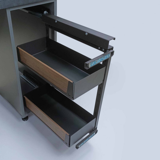 Карго Starax 300 2-х уровневое на тандем направляющих, левый (сторона крепления правая) антрацит-дерево S-2205-UW-A - 2