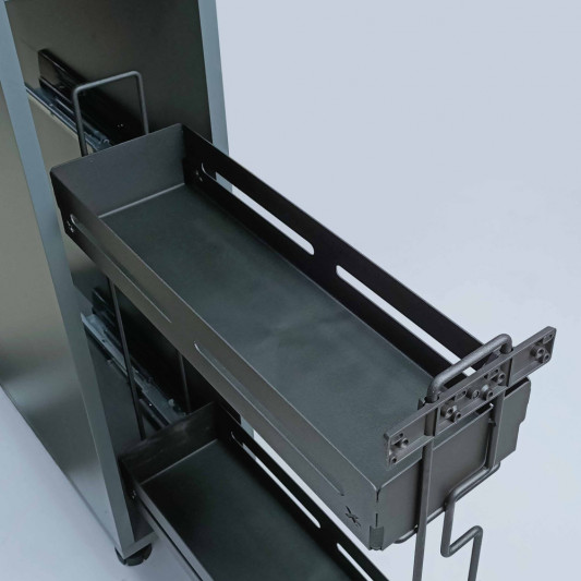 Карго Starax 200 2 полки полного выдвижения на тандемах Blum антрацит-металл S-2442-UB-A - 1