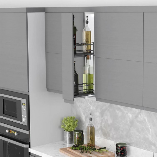 Карго Starax MINI 150 2 полки полного выдвижения для бутылок антрацит правое S-2910-A - 0