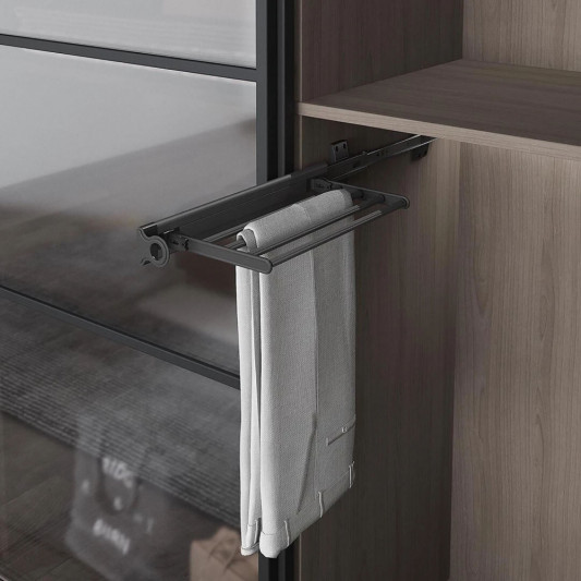 Брючница выдвижная Starax бокового крепления (215х460х90) антрацит S-6539-A - 0