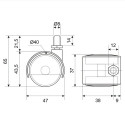 Ролик пластиковый Ø40 штифт резьба Ø8 - 2