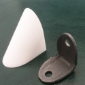 Куточок металевий з пластиковою накладкою LS одинарний білий - 0
