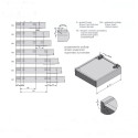 Направляющая скрытого монтажа GTV полного выдвижения Modern Slide  L=450 mm 16-18 мм 3D - 8