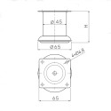 Ножка мебельная T-80 Ø45 H=80 хром - 2