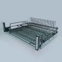 Сушка для посуду Starax висувна на тандемах Blum 560-580*520*185, 60см антрацит S-2031-A - 0
