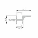 Профиль ФБР LED с 2 сторон в верхний модуль коньяк 5,95 м - 1