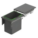 Ведро Starax на тандем направляющих Blum (364x470x435) 35л, секция 400мм, антрацит S-2300-A - 1