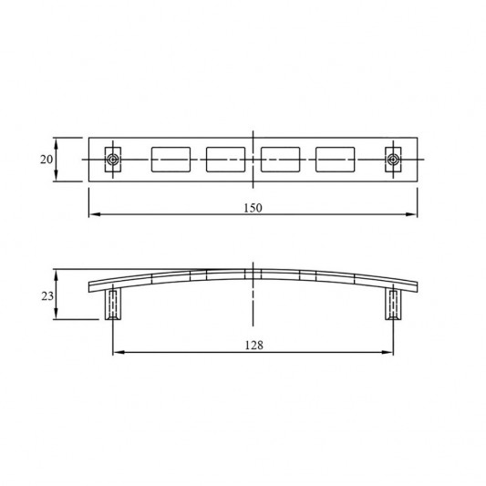 Ручка RR 0804 128 хром - 1