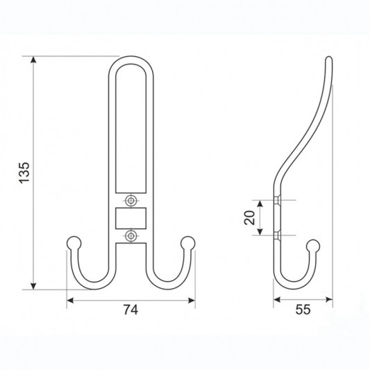 Гачок WN 01 матовий нікель - 1
