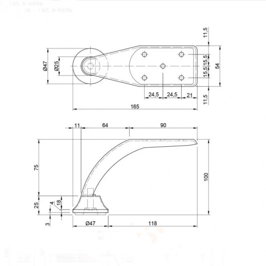 Ніжка меблева NZ 0704 LUX H=110 хром - 1