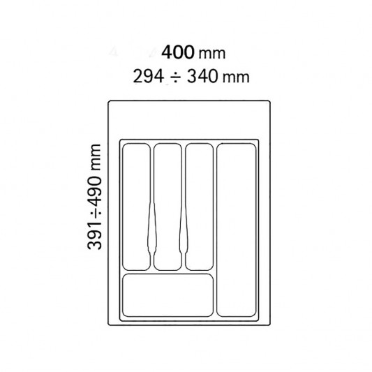 Лоток для столовых приборов 340×490 Volpato серый - 1