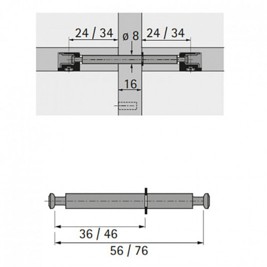 Дюбель двойной DU-868 46/30 Hettich - 1